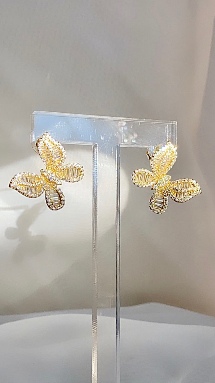 Butterfly Stud Earrings  925 Sterling Silver  Gold  All jewelry sales are Final.