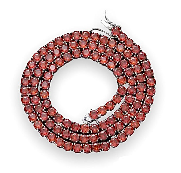 Crystal Tennis Necklace | Red